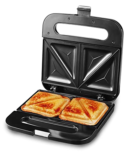 Photo 1 of Elite Gourmet ESM2207XSS Sandwich Panini Maker Grilled Cheese, Machine Tuna Melt Omelets Non-stick Cooking Surface, 2 Slice, 750 Watts, Stainless Steel
