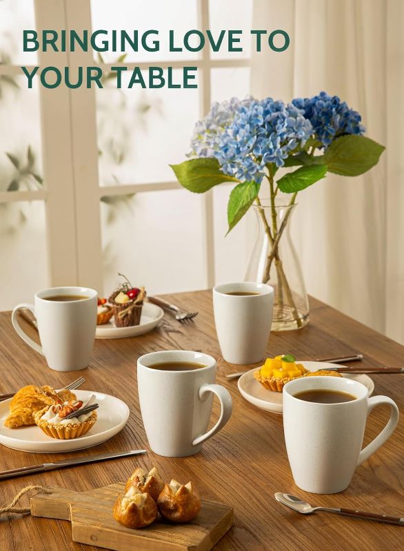 Photo 1 of Sweese Porcelain Coffee Mugs - 16 Ounce (Top to the Rim) for Coffee, Tea, Cocoa, Set of 4, Dove Grey