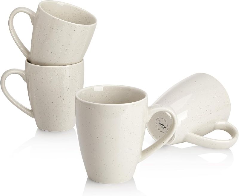 Photo 1 of Sweese Porcelain Coffee Mugs - 16 Ounce (Top to the Rim) for Coffee, Tea, Cocoa, Set of 4, Dove Grey