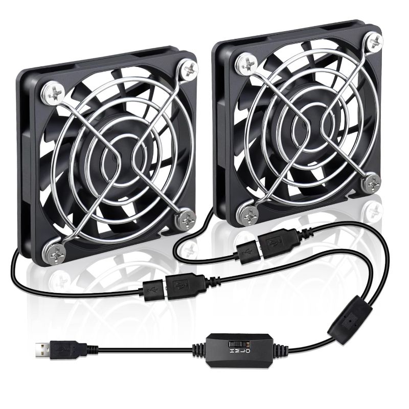 Photo 1 of 2 Packs Wathai 60mm x 10mm USB Computer Fan 5V with Speed Control DC Brushless Cooling Fans for Charger PC Case Router Raspberry Pi Radiator Cooler Ventilation
