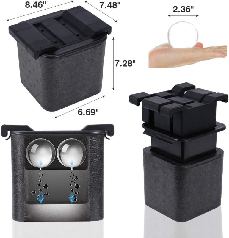 Photo 1 of TINANA Crystal Clear Ice Ball Maker, 4 Cavity Large Clear Ice Balls Form, 2.5” Round Ice Sphere Trays for Whiskey, Cocktail, Brandy, Bourbon