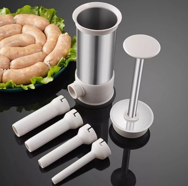 Photo 1 of Household Stainless Steel 18/8 Homemade Sausage-Maker Tool With 4 Stuffing Tubes