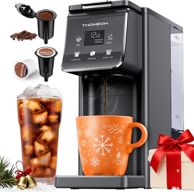 Photo 1 of K Cup Coffee Maker With Bold Setting, Single Serve Hot & Iced Coffee Maker for K-Cup and Grounds, 52oz Removable Reservoir, 6 to14oz Brew Sizes, Pod Coffee Machine With Reusable Filter