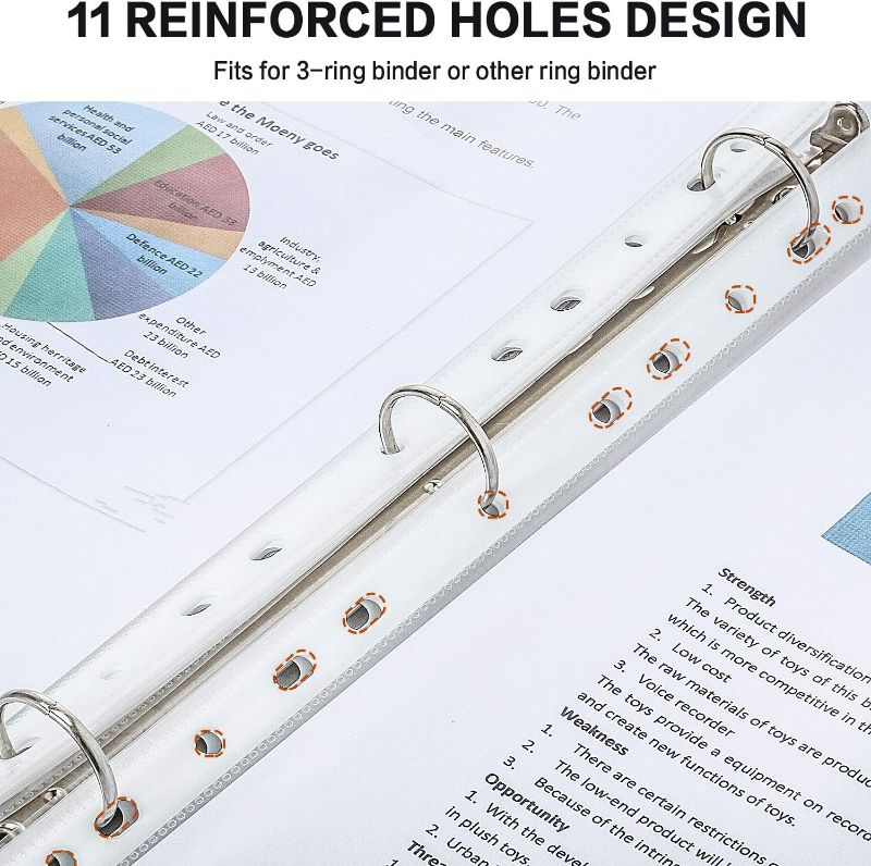Photo 1 of Sheet Protectors, PANDRI 500 Pack Clear Heavy Duty Plastic Page Protectors Sheet Reinforced 11-Hole Fit for 3 Ring Binder Fits Standard 8.5 x 11 Paper, 9.25 x 11.25 Top Loaded
