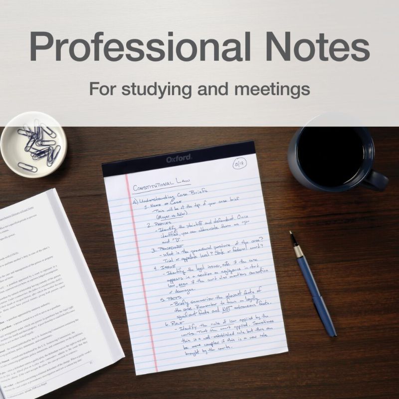 Photo 1 of Oxford 8.5 X 11 Legal Pads 12 Pack Wide Ruled White Paper 50 Sheets per Writing Pad Made in the USA