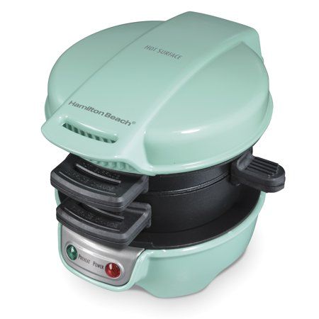 Photo 1 of Hamilton Beach Sandwich Mint 25482: Nonstick Breakfast & Egg Sandwich Maker, Dishwasher-Safe Parts, 600W Griddle