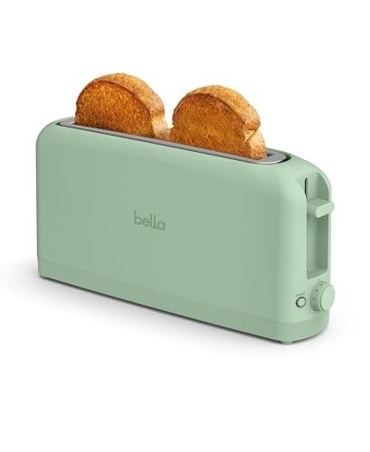 Photo 1 of Bella 2-Slice Slim Toaster with Extra Long Slot 6 Setting Shade Control with Reheat & Cancel Buttons Seaglass