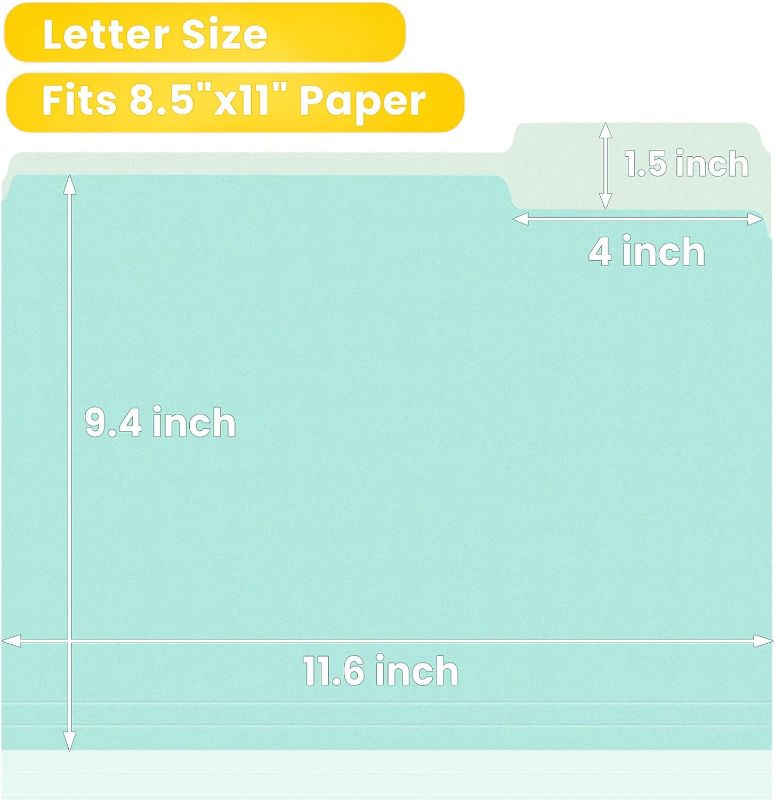 Photo 1 of SUNEE File Folders, 120 Pack Manilla Folders 8.5 x 11, 12 Colors Folder Office Organization Home School Folders for Documents Files Paper