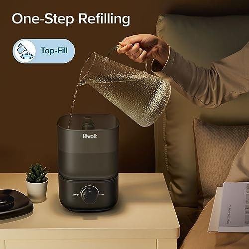 Photo 1 of LEVOIT Classic 160 Top-Fill Ultrasonic Cool Mist Humidifier for Bedroom Auto Shut-off 360° Rotating Nozzle 2.5L Black