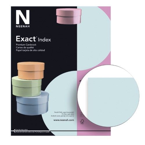 Photo 1 of Exact Index Cardstock 8-1/2 X 11 Inches 110 Lb Blue 250 Sheets