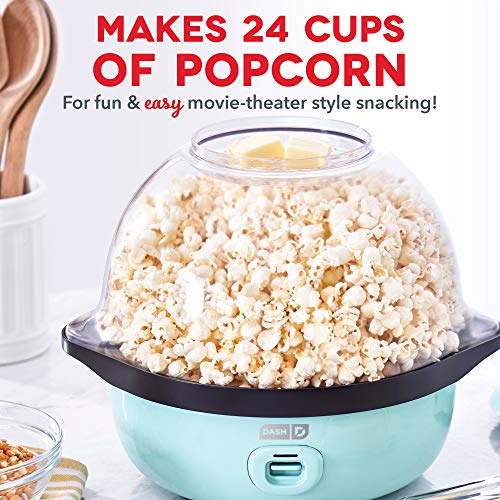 Photo 1 of Dash SmartStore™ Deluxe Stirring Popcorn Maker Hot Oil Electric Popcorn Machine with Large Lid for Serving Bowl and Convenient Storage 24 Cups