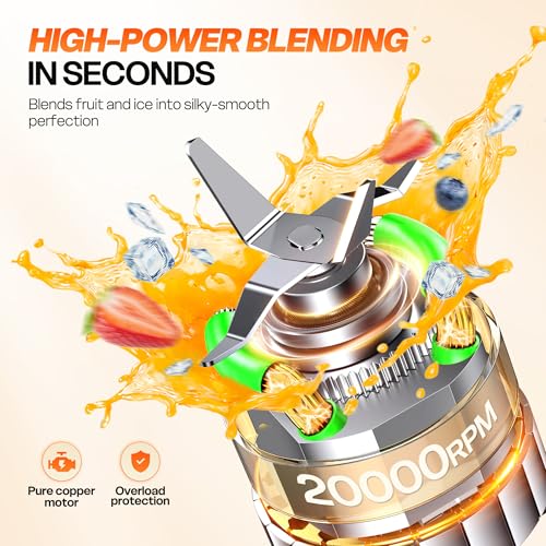 Photo 1 of Turelar Blender for Smoothies Portable Personal Blender for Shakes and Smoothies for Kitchen with 2 * 24oz Portable Cups and Extra Lid, Smoothie Maker