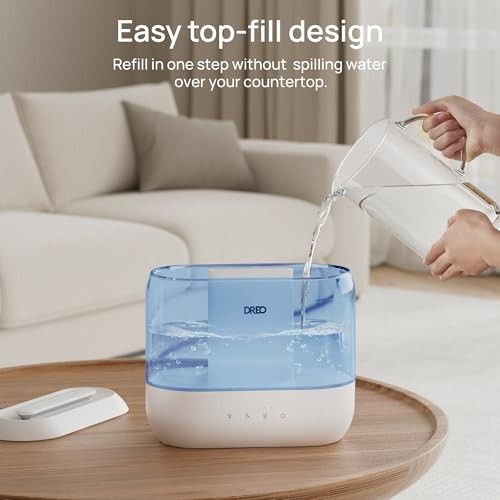 Photo 1 of Dreo Humidifier for Bedroom 4L Cool Mist Top-Fill Ultrasonic Humidifiers Essential Oil Diffuser and Nightlight 32H Runtime 28dB Quiet Vaporizer