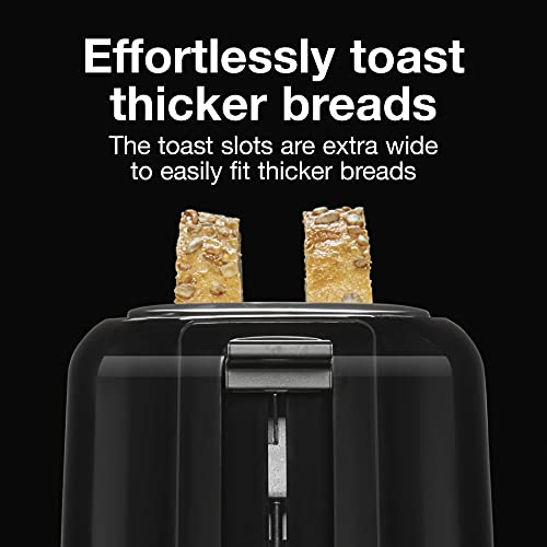 Photo 1 of Proctor Silex 2-Slice Toaster with Extra Wide Slots for Bagels, Cool-Touch Walls, Shade Selector, Toast Boost, Auto Shut-off and Cancel Button, Black