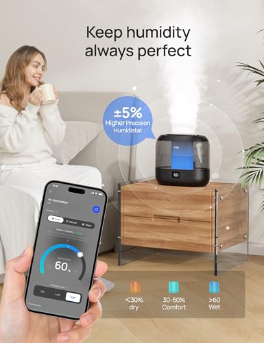 Photo 1 of Dreo 4L Smart Humidifiers for Bedroom Quiet Supersized Cool Mist Ultrasonic Humidifier with Diffuser and Nightlight 32 Hour