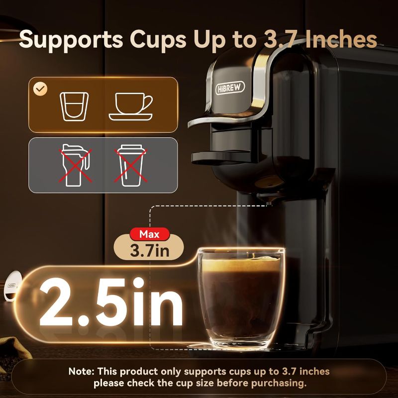 Photo 1 of HIBREW H2B 5-in-1 Pod Coffee Maker - Compatible With 4 Coffee Capsule as Well as Espresso Powder, Makes Iced Coffee, Espresso, Cappuccino, Long Black. Hotel Kitchen Coffee Machine