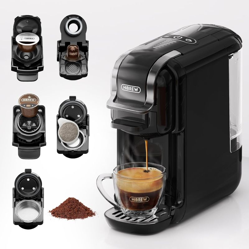 Photo 1 of HIBREW H2B 5-in-1 Pod Coffee Maker - Compatible With 4 Coffee Capsule as Well as Espresso Powder, Makes Iced Coffee, Espresso, Cappuccino, Long Black. Hotel Kitchen Coffee Machine