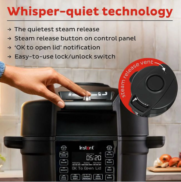 Photo 1 of Instant Pot 6.5Qt Duo Crisp with Ultimate Lid, 13-in-1 Multi-Cooker and Air Fryer Combo, Pressure Cook, Slow Cook, Air Fry, and more, Black
