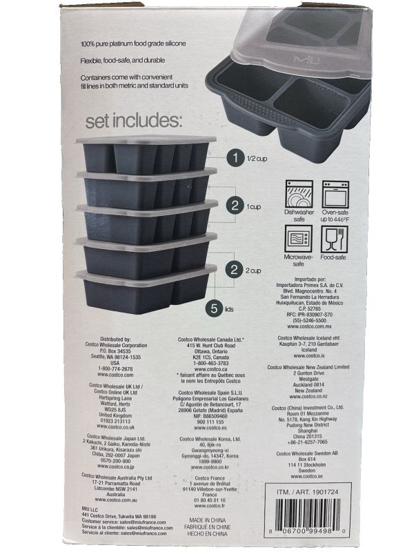 Photo 1 of Food Grade Silicone Freezer Trays 5 Pack with Lids Freeze Soups, Sauces & More