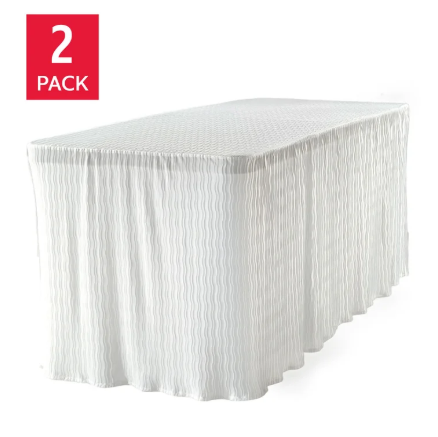 Photo 1 of Rectangular Table Cloth, 2-pack, 6-ft, White