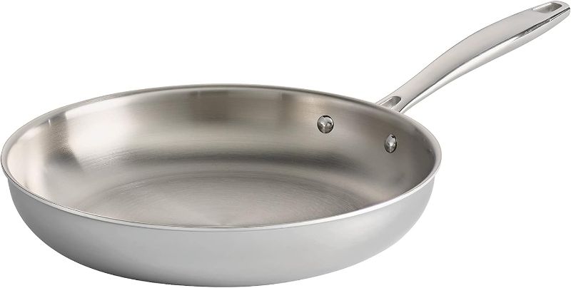 Photo 1 of Tramontina Signature Tri-Ply Clad Stainless Steel 10-Inch Frying Pan, Induction-Ready Skillet, Dishwasher-Safe, NSF-Certified, Made in Brazil
