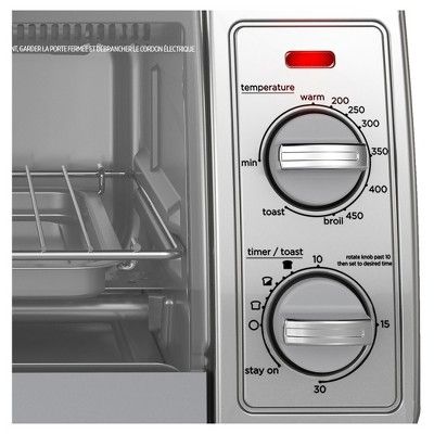 Photo 1 of Black & Decker 4-Slice Convection Toaster Oven - Stainless Steel - DENT ON SIDE