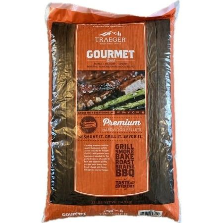 Photo 1 of Traeger Gourmet Blend Premium All Natural Hardwood Pellets 33 Pounds - Maple, Hickory, Cherry Blend
