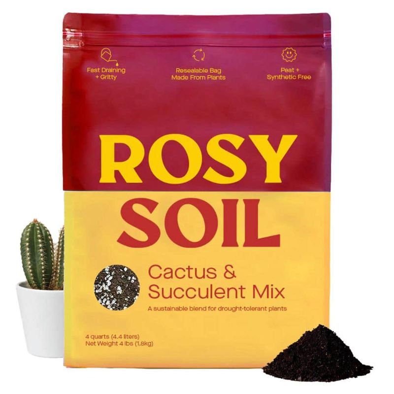 Photo 1 of Rosy Soil Cactus & Succulent Potting Mix with Biochar Pumice and Microbes 4qt