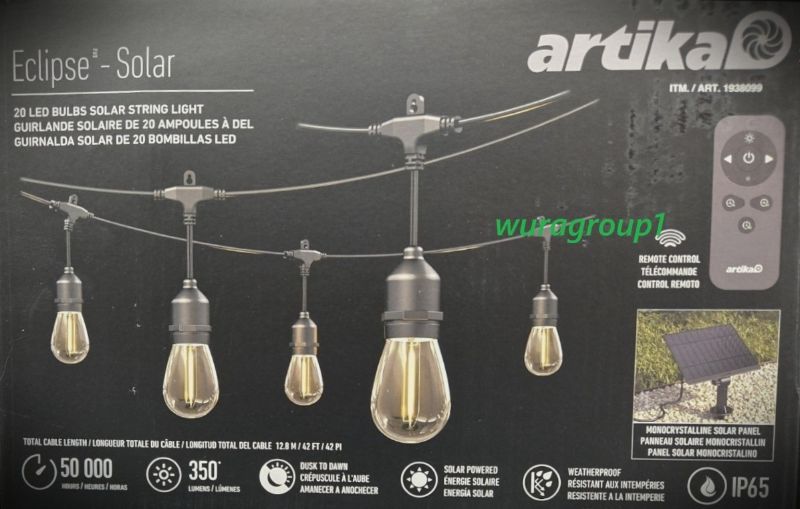 Photo 1 of Artika Eclipse- 20 LED Solar String Lights, Remote Control, Dusk to Dawn