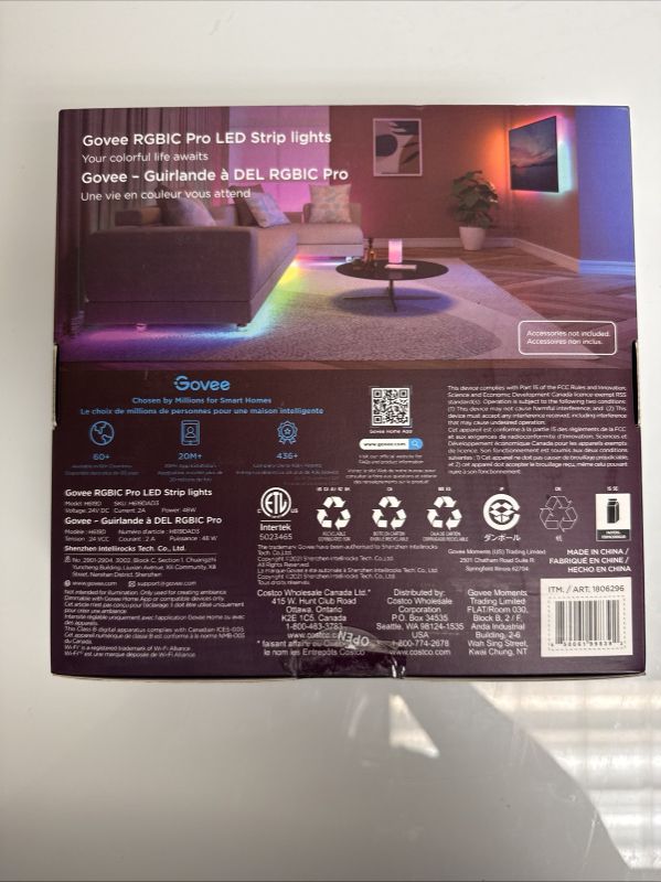 Photo 1 of Govee Smart RGBIC Pro 49.2 Ft LED Strip Lights – 64+ Scenes & Music Sync New