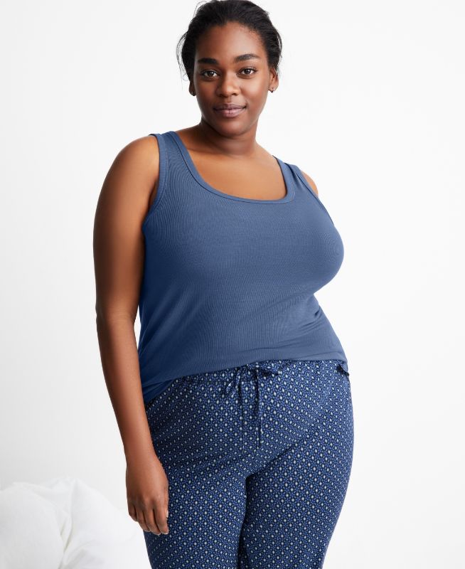 Photo 1 of State of Day Women's Ribbed Modal Sleep Tank Top - Size Large - Nightfall (TOP ONLY)