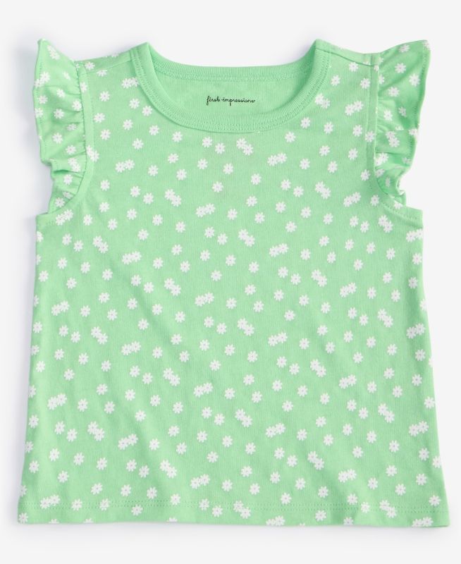 Photo 1 of First Impressions Baby Girls Daisy Dot-Print T-Shirt - Lime Scent - Size 6-9 Months