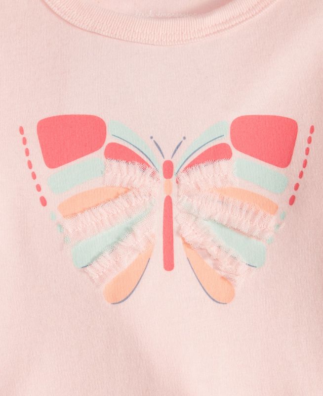 Photo 1 of First Impressions Baby Girls Long-Sleeve Butterfly Graphic T-Shirt - Beloved Pink - Size 3-6 Months
