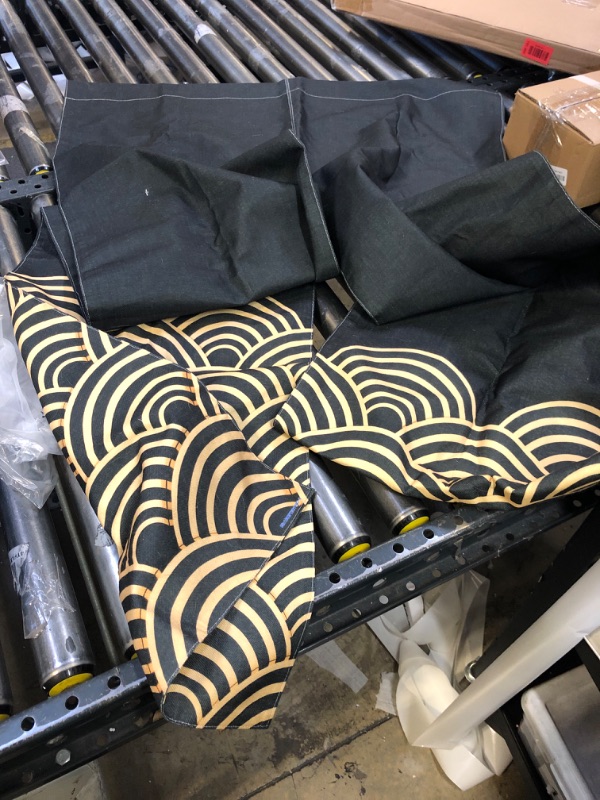 Photo 1 of 2-in-1 Curtain Split with black and yellow design