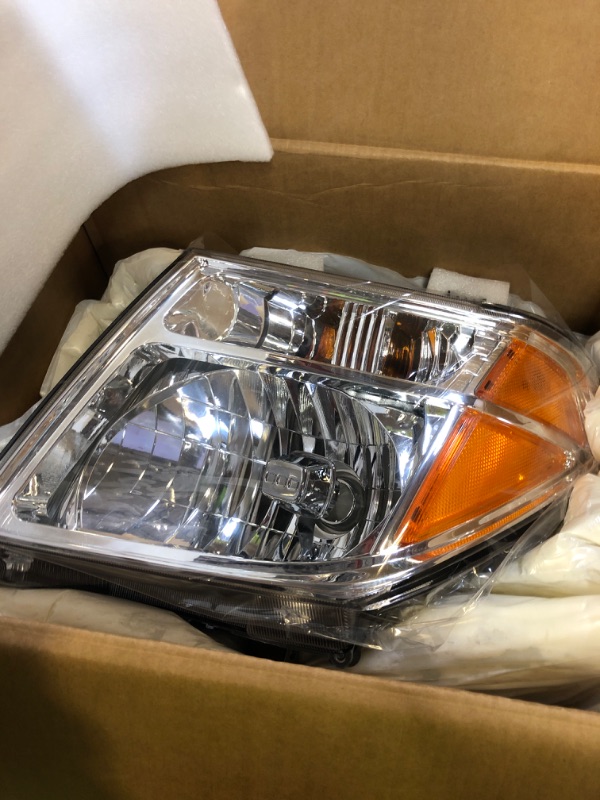 Photo 1 of Headlights Assembly Compatible with Nissan 2005 2006 2007 2008 Frontier Head Lights Replacement for 2005-2007 Pathfinder Halogen Headlamp, Pair Chrome CLear Lens, Driver and Passenger Side