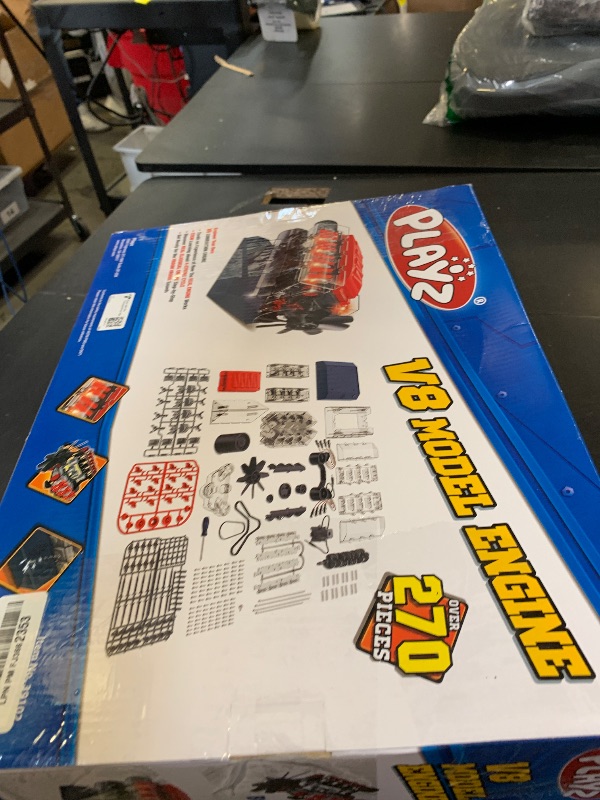Photo 2 of Playz V8 Combustion Engine Model Kit That Runs - Build Your Own STEM Mini V8 Model Engine Kit for Adults & Kids Age 12+, Visible V8 Mini Engine Kit That Works for Adult w/ 270 STEM Parts
