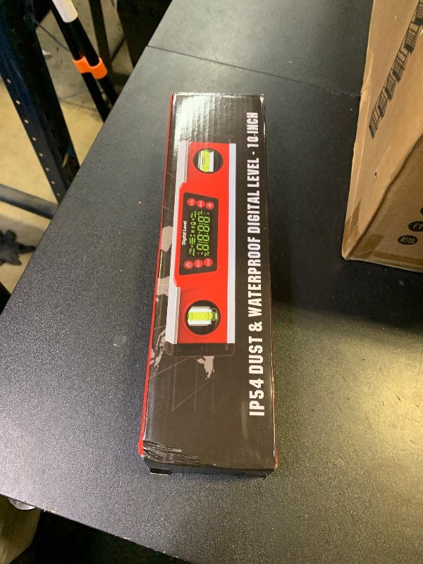 Photo 1 of 10-Inch Digital Torpedo Level and Protractor | Neodymium Magnets | Bright LED Display | V-GROOVE MAGNETIC BASE | IP54 Dust/Water Resistant smart level with Carrying Bag