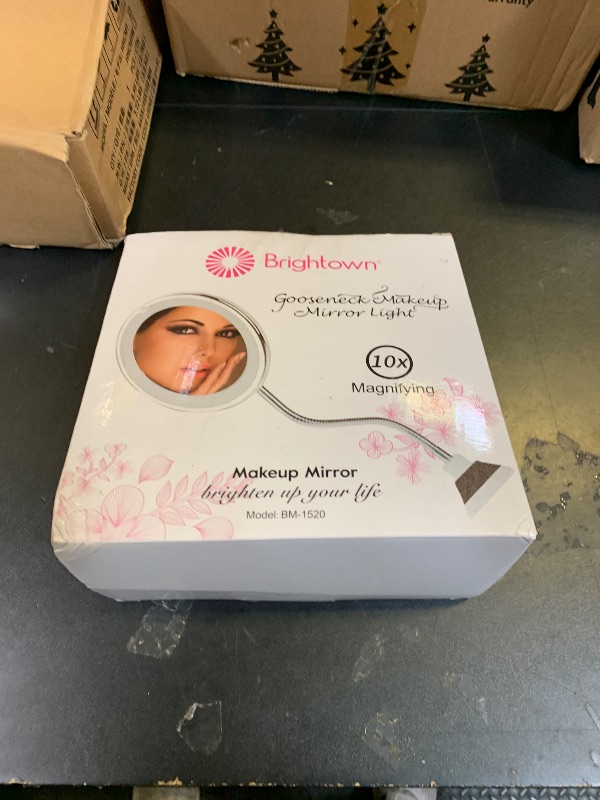 Photo 1 of 10x Magnifying Mirror with Light, Flexible Gooseneck Make up Mirror with Lights and Magnification, Battery Operated Cordless with Suction Cups for Wall Bathroom