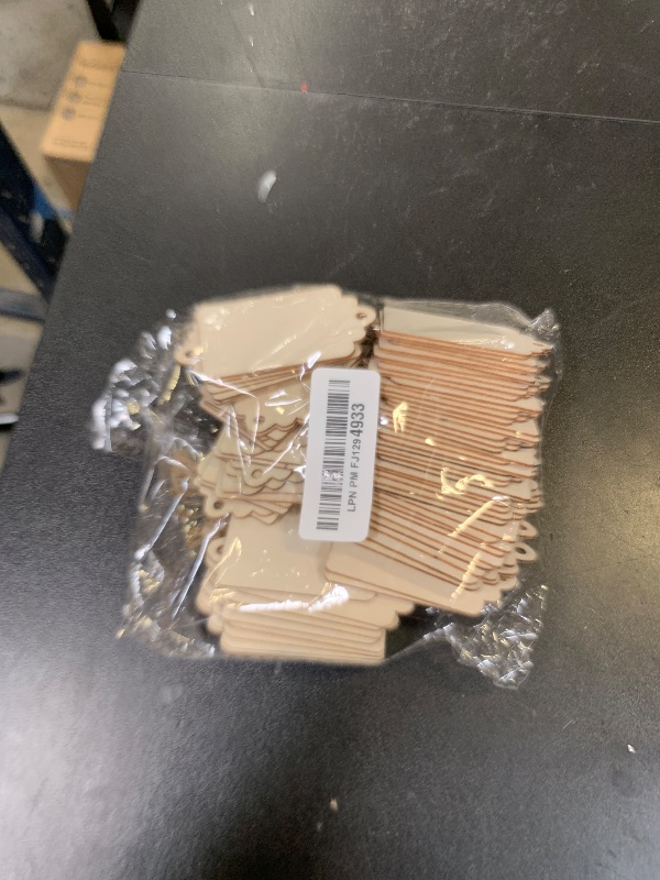 Photo 1 of 100 Pcs Wood Tag, 2.7 x 1.5 Inch Unfinished Wooden Tags with Hole and Hemp Rope,Wooden Hanging Tags for Hanging&Wedding Decor,Craft Projects