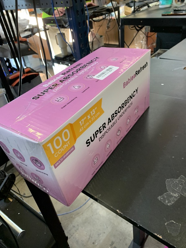 Photo 1 of 100 Count Super Absorbency Small 17” x 13” Disposable Underpads, Leakproof Quick Drying for Multi-use for Babies, Puppy Pads and Adults, Chucks, Disposable Diaper Changing Pad for Baby, Blue