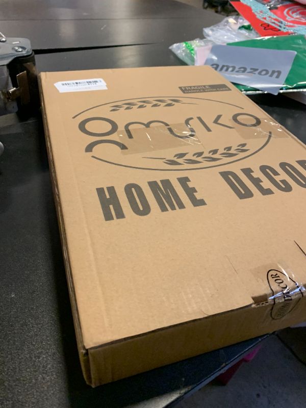 Photo 1 of Omuriko Gold Decorative Tray with Handles, Versatile Serving Tray for Coffee Table, Ottoman, Ideal for Serving, Displaying, Organizing, 15.7"*10.2"*1.57"