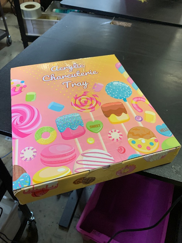 Photo 1 of 11" Acrylic Letter Charcuterie Tray, Charcuterie Letters Fillable Box for Food, Reusable Serving Cake Candy Dish Display Tray for Birthday Anniversary Party Decoration (Letter J)