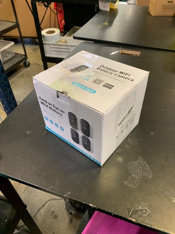 Photo 1 of Outdoor Security Camera Wireless, 2K Battery Powered WiFi Cameras for Home Security with AI Motion Detection, Color Night Vision, Siren Alarm, 2-Way Talk, IP66 Waterproof, Cloud/SD Storage (4 Pack)