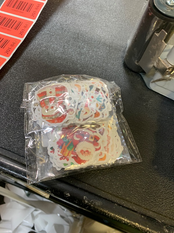 Photo 1 of 100PCS Christmas Stickers, Thickened Backing Christmas Stickers, Vinyl Xmas Party Favors Sticker Bulk, Waterproof Santa Claus Sticker Stocking Stuffers for Xmas Decoration |Easier to Peel Off