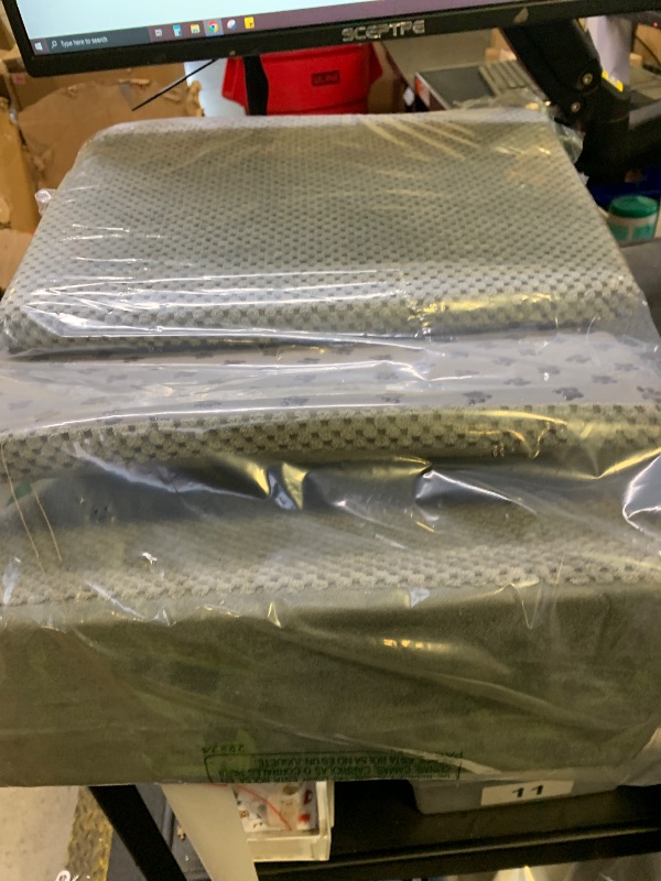 Photo 1 of 40D Density Foam Dog Ramp for Stairs Suits for Small Dogs Cats, Pet Steps Stairs for Staircase Stairs with Anti-Slip Bottom and Self-Sticky Pads to Fix(6Pack, Gray)