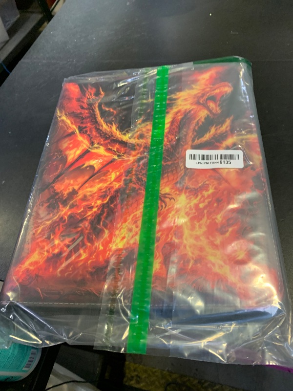 Photo 1 of 1008 Card Binder 9 Pocket, 3-Ring Trading Card Binder with 56 Page Removable Sleeves, High Storage Waterproof Trading Card Holder Collection Card Album Carrying Organizer Case for MTG TCG Cards -Fire