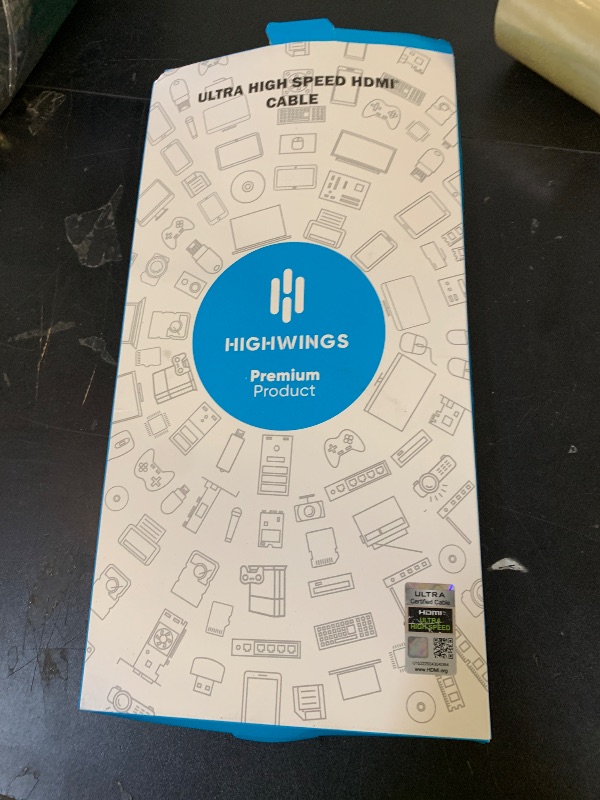Photo 1 of 10K 8K HDMI 2.1 Cable 2-Pack 6.6FT, Highwings Certified 48Gbps Ultra High Speed Slim HDMI Cord,Support 4K@120Hz 8K@60Hz, HDCP 2.2&2.3, Dynamic HDR,eARC,DTS:X, Compatible with Roku TV/HDTV/PS5/Blu-ray