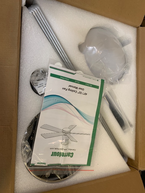 Photo 1 of Carrefour 48 Inch Ceiling Fans with Lights Remote and App Control, Low Profile Flush Mount Modern Ceiling Fan with RGB Light, 6 Speeds Reversible DC Motor, Dimmable 3 CCT for Bedroom, Living Room