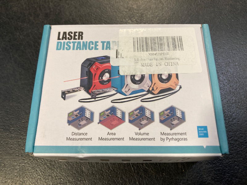 Photo 1 of 3-in-1 Laser Tape Measure, 197ft Laser Distance Meter, 16ft Digital Tape Measure, Digital Level, Pythagorean/Area/Volume, Rechargeable, Ft/Ft+in/in/M Units, 40 Data Sets
