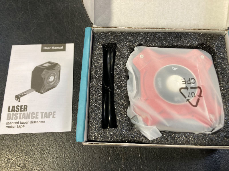 Photo 1 of 3-in-1 Laser Tape Measure, 197ft Laser Distance Meter, 16ft Digital Tape Measure, Digital Level, Pythagorean/Area/Volume, Rechargeable, Ft/Ft+in/in/M Units, 40 Data Sets
